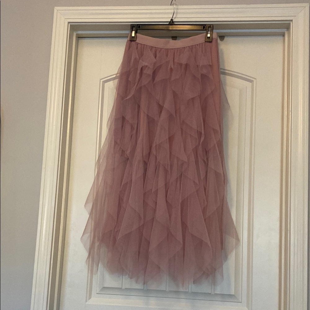 Elegant Pink Layered Skirt